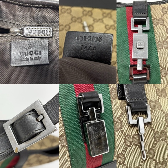 Gucci Jackie O 1961 GG Monogram Web Stripe Hobo Shoulder Bag Vintage Authentic - Picture 16 of 17